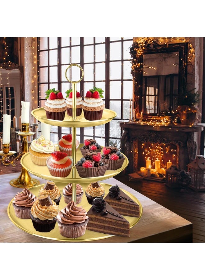 Arabest 3 Tier Gold  Stand,  Dessert Display Rack, Removable Trays, Durable Tiered Cake Display, for Weddings, Parties, Birthdays, Festivals, and Special Events - Image 4